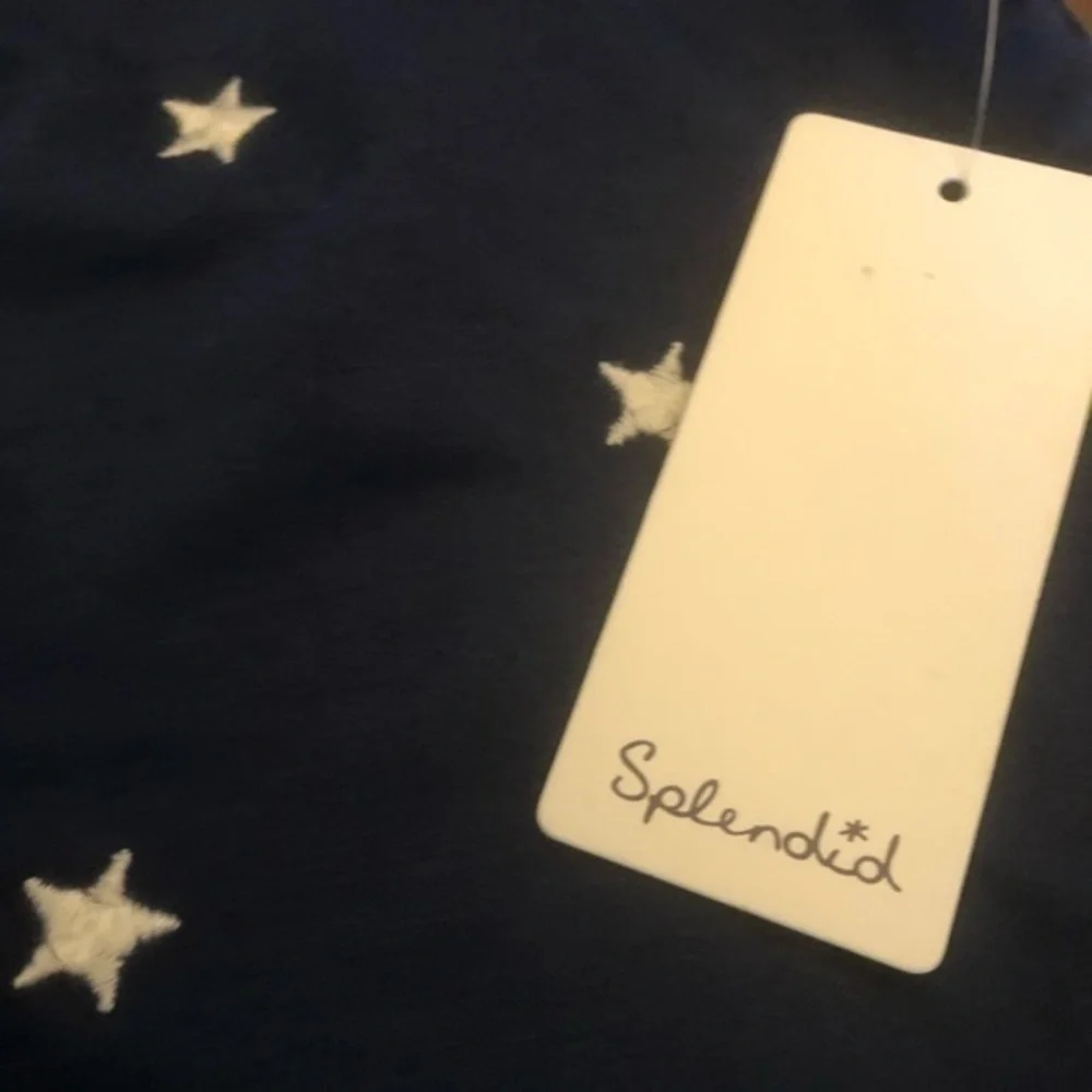 Splendid navy star embroidered drawstring joggers